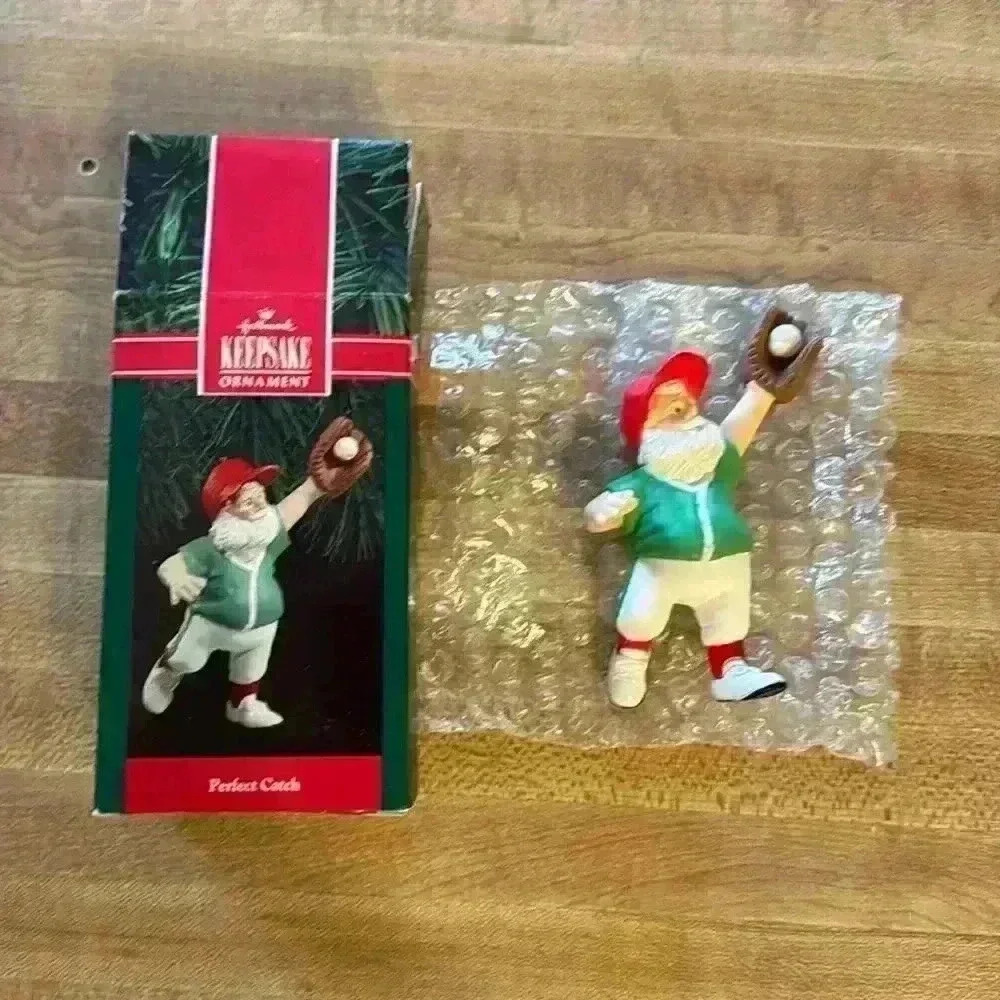 1990 Perfect Catch Santa Hallmark Keepsake Ornament
